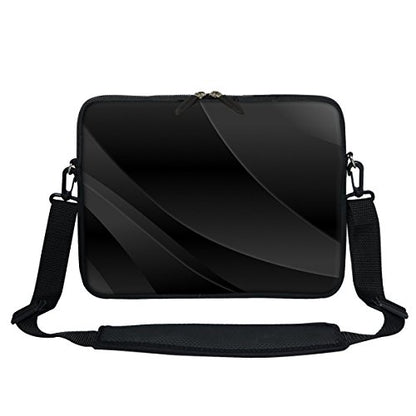 Meffort Inc 13 13.3 Inch Neoprene Laptop Sleeve Bag with Hidden Handle & Shoulder Strap Fits Up to 13.3 Inch Size Notebook Computer - Gary Black Design