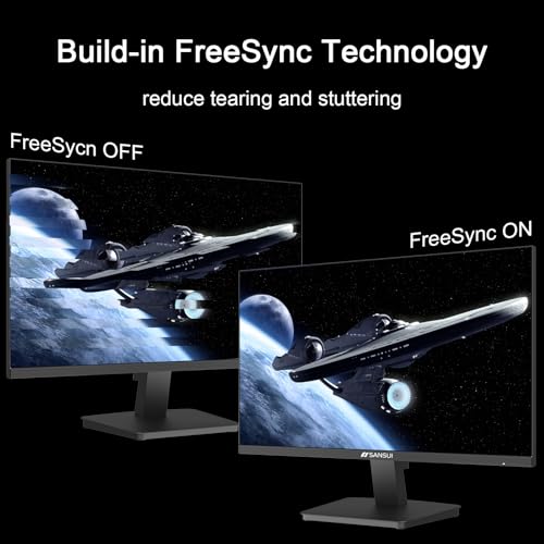 SANSUI 27 Inch Monitor,120Hz Computer Monitor Full HD 1920 x 1080P with HDMI DP Ports, 4000：1 Contrast, 110% sRGB, Eye Care, Frameless, 100 x 100mm VESA Mountable, for Work, Business, Gaming - size: 27 Inch