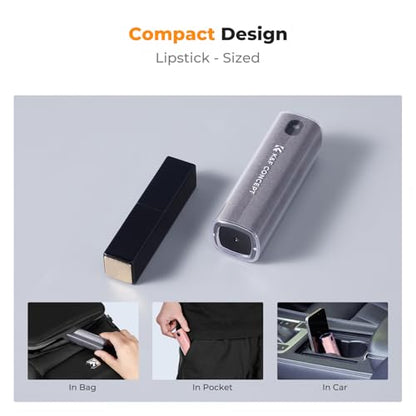 K&F CONCEPT 2-in-1 Screen Cleaning Tool, Includes 20ml Liquid, Grey & Pink | Powerful Cleaning,Wide-Angle Atomizing Nozzle, Fiber Cloth Shell,One Spray and One Wipe,Easy Clean,MM04