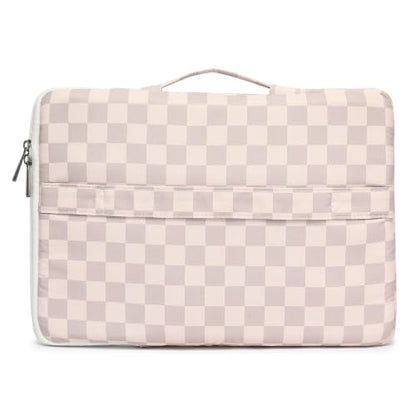 360 Degree Protective Laptop Sleeve with Multi-Pockets (Lavender Grey Checkered, 12.5 inch-13.5 inch) - color: Lavender Grey Checkered, size: 12.5 inch-13.5 inch