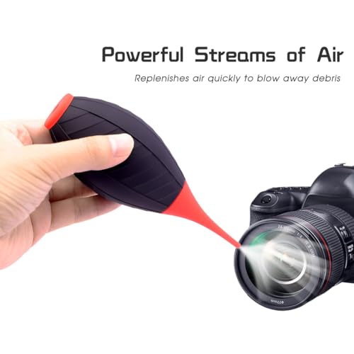 2 Pack Silicone Air Blower Blaster Pump Dust Cleaner with Cleaning Brush Cloth, Camera Cleaning Kit Camera Lens Blower, for Sensor LCD Screen Microscopes Musical Instruments Keyboards Laptop