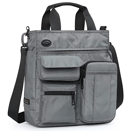 IX INOXTO Mens Messenger Bag Laptop Shoulder Bag Computer Work Office Bag Waterproof Briefcases for Travel Work - color: Grey