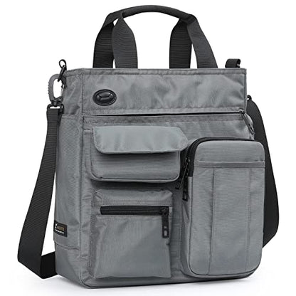 IX INOXTO Mens Messenger Bag Laptop Shoulder Bag Computer Work Office Bag Waterproof Briefcases for Travel Work - color: Grey