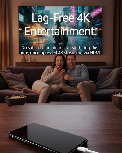 4K 60Hz USB C to HDTV Adapter with 100W PD Charging | True plug & play. Streams Netflix & Prime Video in 4K 60Hz. Features 100W PD pass-through charging for USB-C devices. - color: White-C to HDTV