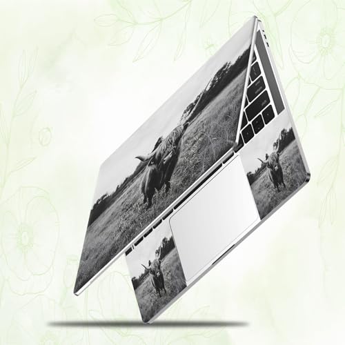 Laptop Skin Sticker Decal, Universal Reusable Vinyl Laptop Cover for 12" 13" 13.3" 14" 15" 15.4" 15.6" Notebook PC, Reusable Waterproof Scratch-Resistant with 2 Wrist Pads,A Highland Cow - color: A Highland Cow