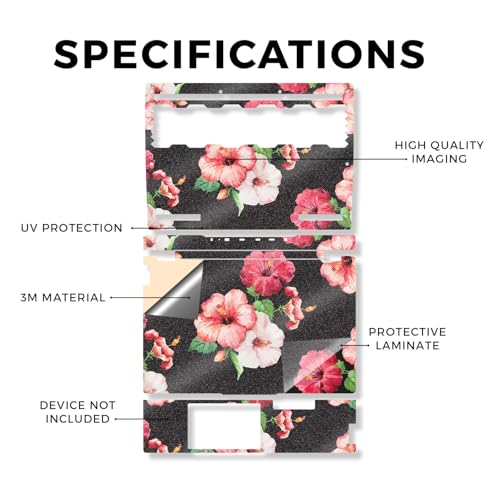 Glossy Glitter Laptop Skin Compatible with Lenovo Legion 5 Gaming Laptop (15IRX9) 2024 - Hibiscus - Premium 3M Vinyl Protective Wrap Decal Cover - Easy to Apply | Crafted in the USA - color: Hibiscus, size: Legion 5 Gaming (15IRX9) 2024 Full Cover Skin, s