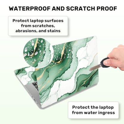 Laptop Skin Sticker Decal PVC Vinyl Sticker Notebook PC Protector Waterproof Scratch Resistant Laptop Skin for 12.1 13 13.3 13.6 14 15 15.3 16 Inch Green Marble with Gold Accents - color: Green Marble