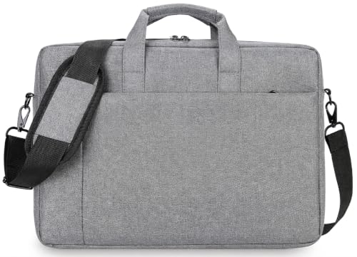 EMOO 14 Inch Laptop Briefcase, Polyester Laptop Bag with Front Pocket, Double Zipper Computer Bag for Daily Office Use