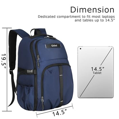 Goloni Airline Approved Travel Backpack 35L - Under Seat Carry On, Water Resistant 15.6 Inch Laptop Compartment for Men Women Work Travel,Blue - color: Blue