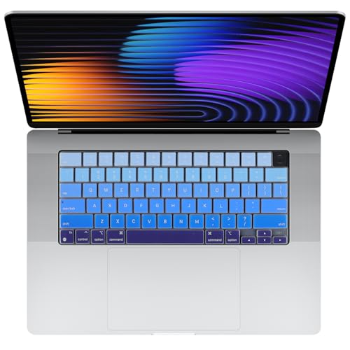 Allinside MacBook Keyboard Cover for Pro 14"/16" (M2/M3/M4, 2021–2025) & Air 13"/15" (M1/M2/M3/M4 Pro/Max, 2022–2025), Laptop Keyboard Protector Skin, US ANSI Layout, Blue - color: Blue, size: 2021-2025 MacBook Air/Pro 13 14 15 16
