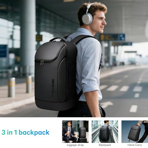 FUTURE AESTHETICS Business Smart Backpack Waterproof for women,men,Fight Approved Durable Backpack suitable as overnight and travel backpack (Black) - color: Black