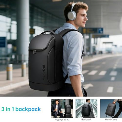 FUTURE AESTHETICS Business Smart Backpack Waterproof for women,men,Fight Approved Durable Backpack suitable as overnight and travel backpack (Black) - color: Black