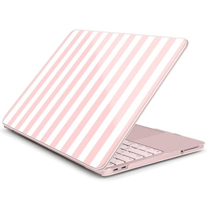 Batianda Case for MacBook Neo 13 Inch 2026 Model A3404, Pink Stripe | 4-in-1 Laptop Accessories Bundle with Pink Stripe Design, Ultra Slim Hard Shell for Girls, Students and Preppy Style Users - color: Pink Stripes