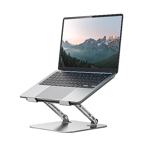 Orlian Laptop Stand Adjustable Computer Stand Sturdy Aluminum Laptop Stand for Desk Foldable Laptop Holder Portable Riser for 11–16-inch Laptop Notebook Tablet and More, Silver - color: Silver, size: 16"