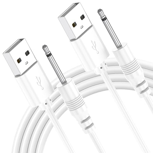 Vanjua 2 Pack Replacement DC Charging Cable, USB to DC 2.5mm Fast Charger Cord Adapter - 2.5mm Massager Charger
