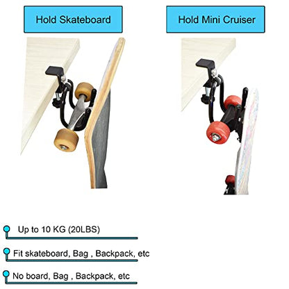 YYST Desk Mount Clamp-On Bag Holder Hook Backpack Hanger Portable for Backpack, Handbag, Purse, Laptop Bag, Tote Bag, Messenger Bag,Table Desk, Under Counter (20 lb. Capacity) (2)