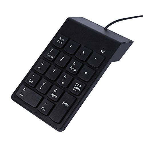 USB Numeric Keypad, Wired Number Pad Silent 18 Keys Number Keypad Keyboard Portable Financial Accounting Numpad Slim Mini Number Pad for Laptop Desktop PC Pro