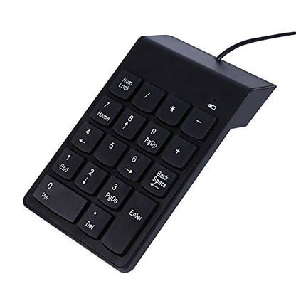 USB Numeric Keypad, Wired Number Pad Silent 18 Keys Number Keypad Keyboard Portable Financial Accounting Numpad Slim Mini Number Pad for Laptop Desktop PC Pro