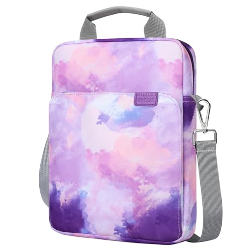 TiMOVO 9-11" Tablet Sleeve Bag Carrying Case with Strap, Watercolor Purple | Fits iPad A16 11", Pad Air 11/5th & 4th 10.9", 10th Gen/10.2", Galaxy Tab A11 Plus, Multi-Pocket, Handle, Padded Protection - color: A-watercolor Purple, size: 9-11