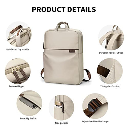 GOLF SUPAGS Travel Laptop Backpack for Women Anti Theft Slim Durable College Bookbag Business Computer Bag Fit 15.6Inch Notebook (Apricot, 15.6Inch) - color: Apricot, size: 15.6 Inch