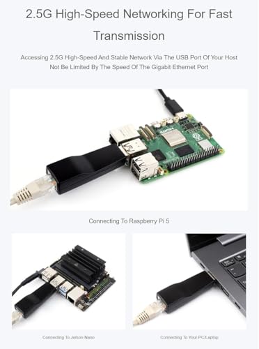 USB to 2.5G Ethernet Port Converter, High-Speed Networking, Driver-Free, Supports Windows/MacOS/Linux/Android Multi-System, 2.5G USB Ethernet Adapter (USB 3.2 Gen1 to 2.5G ETH)