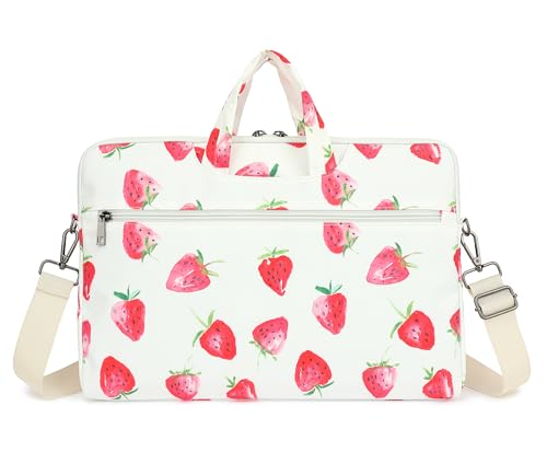 Water Resistant Laptop Shoulder Sleeve Case Bag for MacBook Pro 16 inch and 15.6 inch and 16 inch laptop (Strawberry) - color: Strawberry