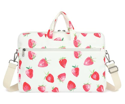 Water Resistant Laptop Shoulder Sleeve Case Bag for MacBook Pro 16 inch and 15.6 inch and 16 inch laptop (Strawberry) - color: Strawberry