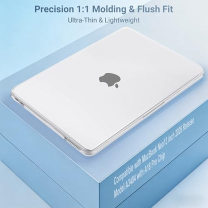 MOSISO Compatible with MacBook Neo Case 13 inch 2026 A3404 A18 Pro Chip | Scratch-Resistant Ultra-thin Protective Hard Shell Case Cover, Frosted Clear - color: Frosted Clear