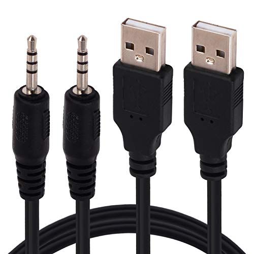 USB to 2.5mm Charger Cord, [2 Pack] 0.2m 2.5mm Male Jack Plug to USB 2.0 Male Data Extender Aux Audio Charging Cable Adapter (USB to 2.5mm) - color: USB to 2.5mm