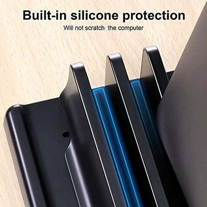 EAXBUX 4 in 1 Vertical Laptop Stand Holder,Adjustable ABS Plastic Desktop Notebook Dock,Vertical Laptop Stand Space-Saving for All MacBook/Surface/Samsung/HP/Dell/Chrome Book - size: 2-Slot