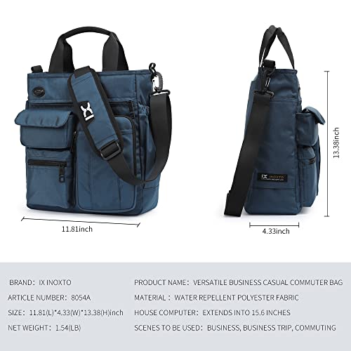 IX INOXTO Mens Messenger Bag Laptop Shoulder Bag Computer Work Office Bag Waterproof Briefcases for Travel Work - color: Blue