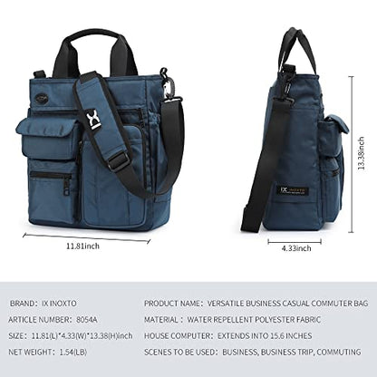 IX INOXTO Mens Messenger Bag Laptop Shoulder Bag Computer Work Office Bag Waterproof Briefcases for Travel Work - color: Blue