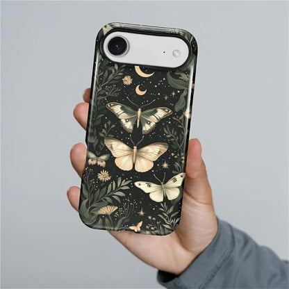 CARLOCA Case for iPhone 17 Air,Gothic Dark Butterfly Design Hybrid Dual Protection Soft TPU Hard PC Shockproof Anti Scratch Men & Women Stylish Protective Phone Case - color: Gothic Dark Butterfly, size: iPhone 17 Air