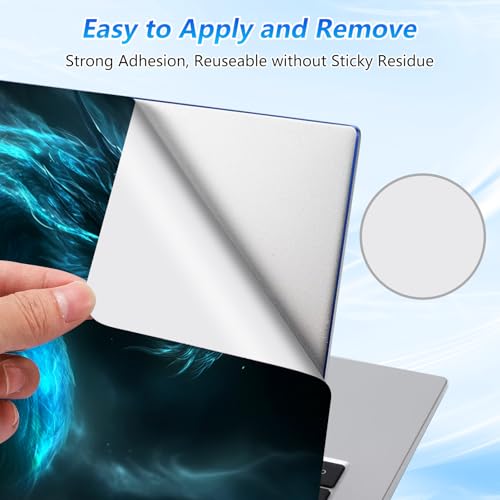 Universal Laptop Skin Sticker Decal with 2 Wrist Pad Skins, Waterproof Scratch Vinyl Cover for 11–15.6 Inch MacBook, HP, Dell, Lenovo, Cutable & Reusable,Glowing Blue Ice Dragon - color: Glowing Blue Ice Dragon