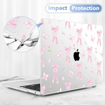 May Chen Case for MacBook Pro 13 inch M2 2023,2022,2021,2020 A2338 M1 A2251 A2289, Plastic Hard Shell Cover for MacBook Pro 13" with Touch Bar Fits Touch ID, Ballet Shoes - color: Ballet shoes