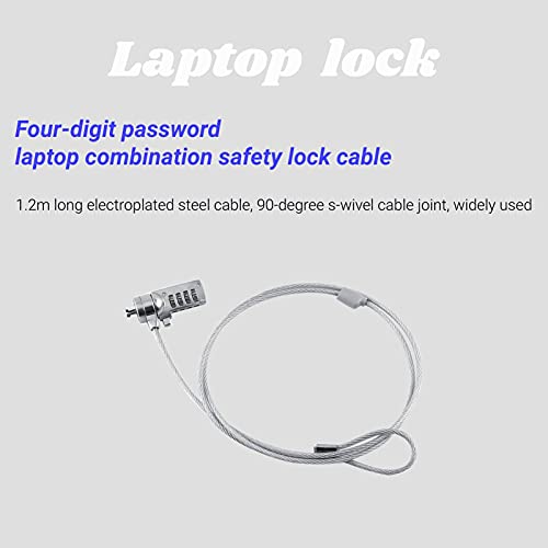 Laptop Lock Cable Chain, Theft Deterrent 4 Digit Password for Notebook PC, for Notebooks/Desktops with Built in Standard Security Locking Slot Hole