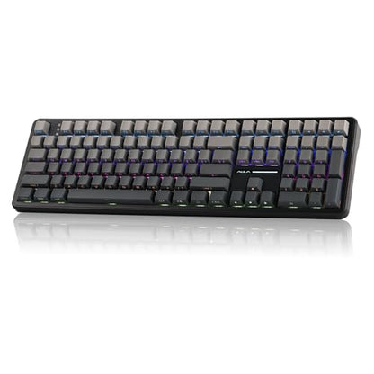 MechLands Aula F108 100% Wireless Gaming Keyboard, Full Size Custom Gasket Mechanical Keyboard, 4000mAh Battery, Programmable 108 Keys, Hot-Swappable, for Win/Mac (Black Gradient) - color: Black Gradient