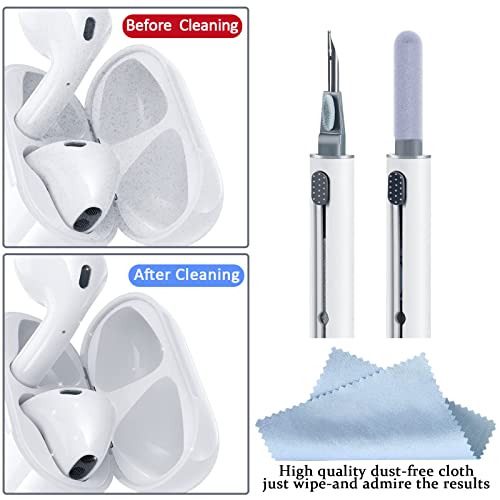 2Pcs Earbud Cleaning kit， Multi-Function Cleaning Pen with Soft Brush Flocking Sponge，Suitable for Bluetooth Headset, Charging Box, Mobile Phone, Earbud - color: 2PCS(White)
