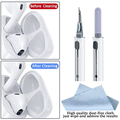 2Pcs Earbud Cleaning kit， Multi-Function Cleaning Pen with Soft Brush Flocking Sponge，Suitable for Bluetooth Headset, Charging Box, Mobile Phone, Earbud - color: 2PCS(White)