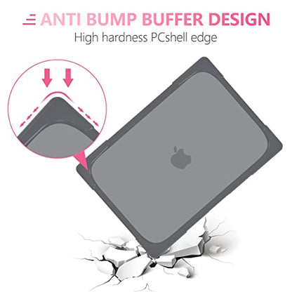 Batianda Heavy Duty Case for MacBook Pro 14 inch 2026-2021, Grey | Fits M5/M4/M3/M2/M1 Pro Max Chip, Ergonomic Foldable Stand Holds 22 lbs, Shockproof Bumper, Matte Translucent Hard Shell - color: Gray