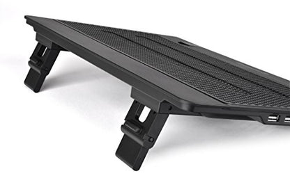 Thermaltake Massive 14 Steel Mesh Panel Dual 140mm Blue LED Fan Adjustable Speed Control 10"-17" Laptop Notebook Cooling Pad CL-N001-PL14BU-A,Black - style: 2 Fans