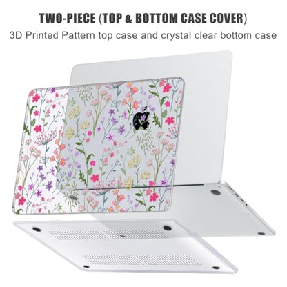 for with MacBook Pro 14 inch Case 2026-2021 M5 M4 M3 M2 M1 Pro/Max A3426 A3427 A3434 A3112 A3401 A2918 A2992 A2779 A2442, Hard Shell with Keyboard Cover+Protective Film, Flower - color: Flower