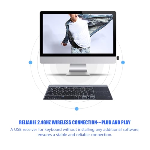 2.4Ghz Mini Wireless Keyboard with Touchpad Numeric Keypad Portable Ultrathin Remote Keyboard Mouse Combo