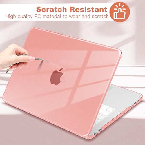 for MacBook Neo 13 inch Case 2026, Ultra-Thin Shockproof Hard Shell Laptop Cover with Keyboard Cover & Screen Protector, Crystal Pink - color: Crystal Pink