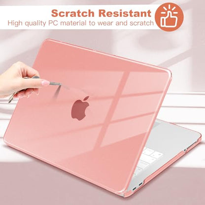 for MacBook Neo 13 inch Case 2026, Ultra-Thin Shockproof Hard Shell Laptop Cover with Keyboard Cover & Screen Protector, Crystal Pink - color: Crystal Pink