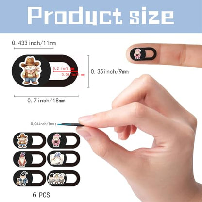 6Pcs 6 Styles Computer Camera Cover Slide 0.03 Inch Ultra Thin Webcam Cover for Mini PC Phone Laptop Desktop Tablets Notebook Gnome Design Plastic Durable Privacy Protectors for Home Use - color: Gnome-1