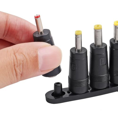 8Pcs Universal 5.5mm x 2.1mm DC AC Connector Power Adapter Tips Connector Power Socket Kits Compatible with Laptop Charger Power Supply Convert Plug Set