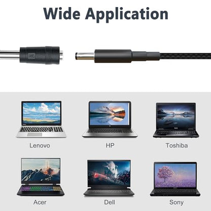 USB C to DC Adapter,Universal Charger Supply 100W PD Power Cable & 5.5x2.1mm Round Barrel Jack,with 10PCS Power Plug Kit,for Toshiba Samsung Acer Asus Lenovo Dell HP Laptop Charging Connector