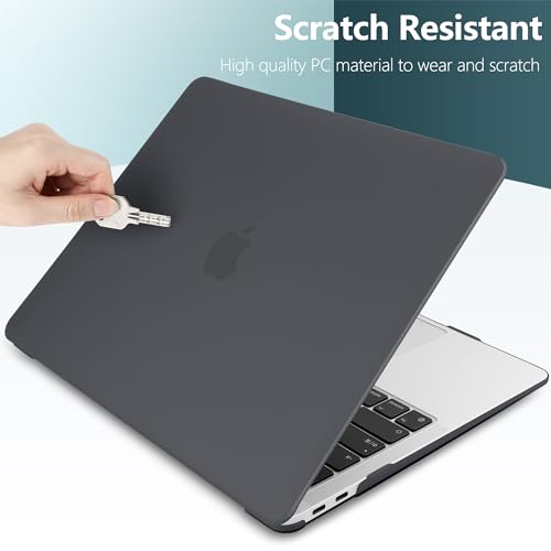 DONGKE Compatible with MacBook Air 13 inch Case 2021 2020 2019 2018 Release Model: M1 A2337 A2179 A1932, Matte Hard Case Cover for MacBook Air 13 inch with Retina Display Fits Touch ID - Black - color: Black