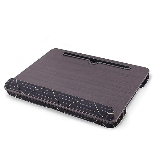 Lap Desk,Fits up to 15.6 inch Laptop Bed Table Computer with Soft Pillow and Storage Bag,Gaming Tray and Writing Tray on Bed for Home Office(2-Dark Brown) - color: 2-dark Brown